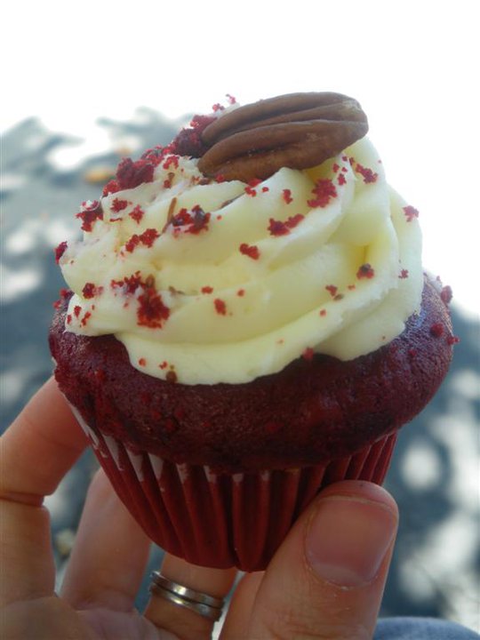 We also had red velvet cupcakes... These were the best cupcakes I have ever had in my life. No jokin', in Hoboken! ;) 